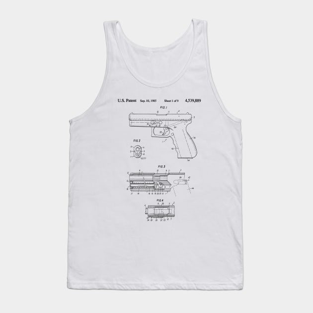 Glock Handgun Patent (black) Tank Top by Big Term Designs